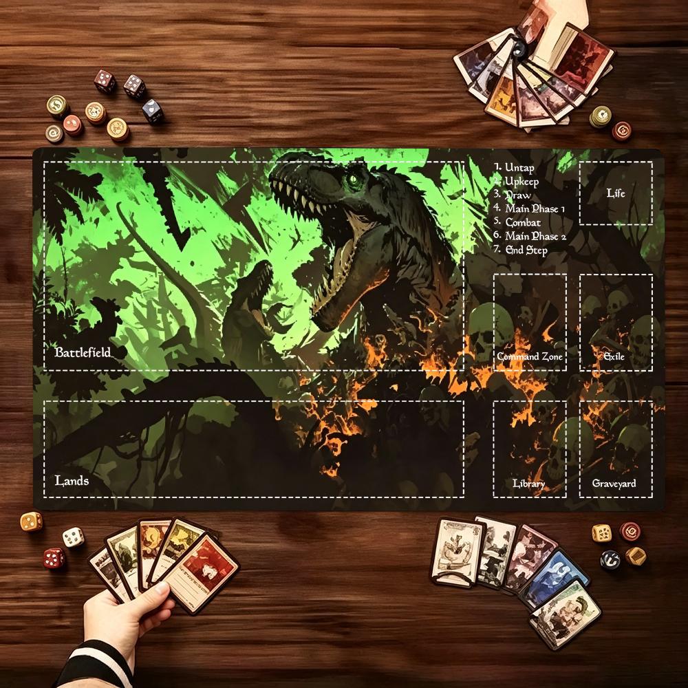 Jungle Desk Setup - Karanlık Orman Dinozoru Büyük Boy Genişletilmiş