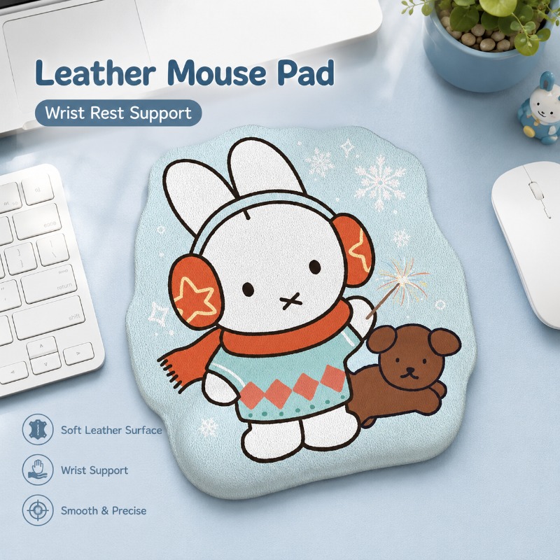 Desk Setup Small - Anime Miffy Deri Mouse Pad, Bilek