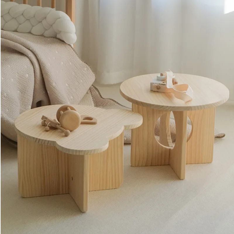 Desk Setup Small Room - Katı ahşap çocuk küçük masa anaokulu