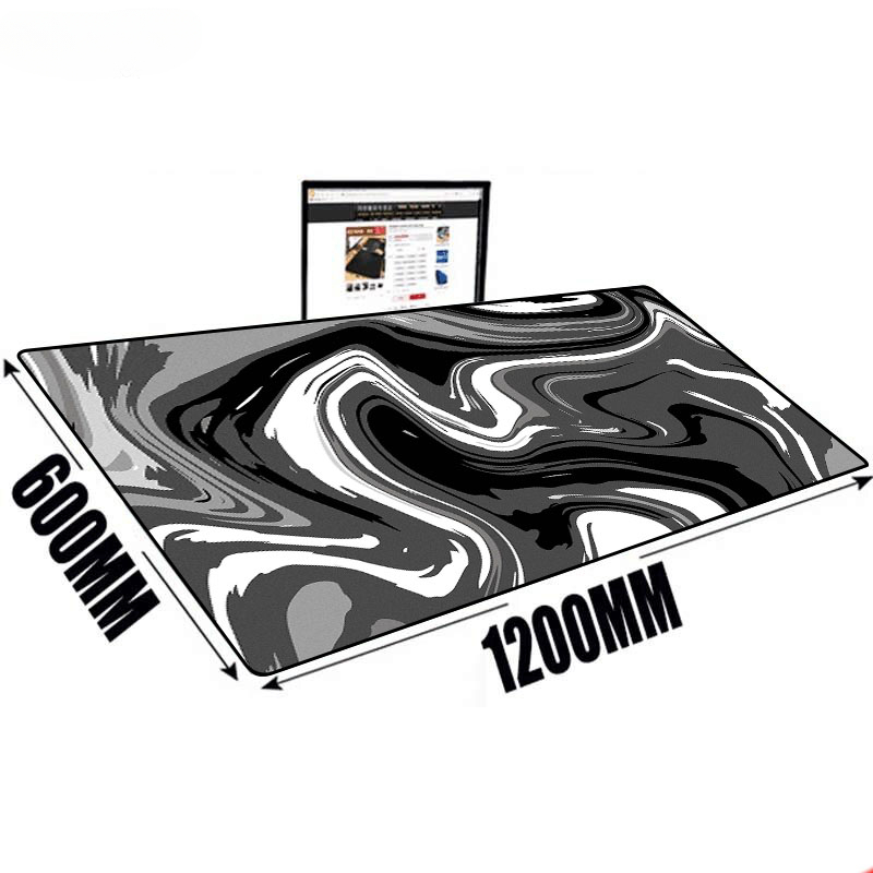 Desk Setup Laptop And Pc - Büyük Mat Mouse Pad sıvı sanat