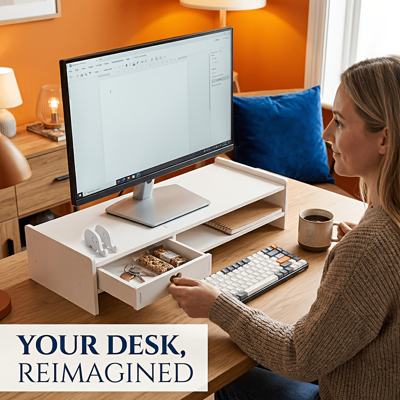 Minimalist Beyaz PVC Monitör S - Desk Setup Riser incelemesi ve fiyatı