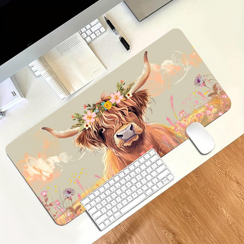 Vintage Highland Cow Çiçek Des - Desk Setup Laptop And Pc incelemesi ve fiyatı