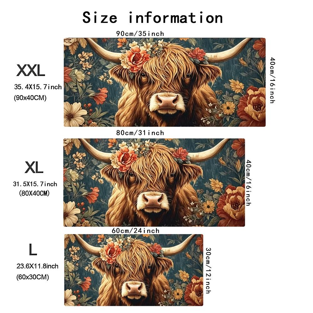 Vintage Highland Cow Çiçek Des - Desk Setup Laptop And Pc incelemesi ve fiyatı
