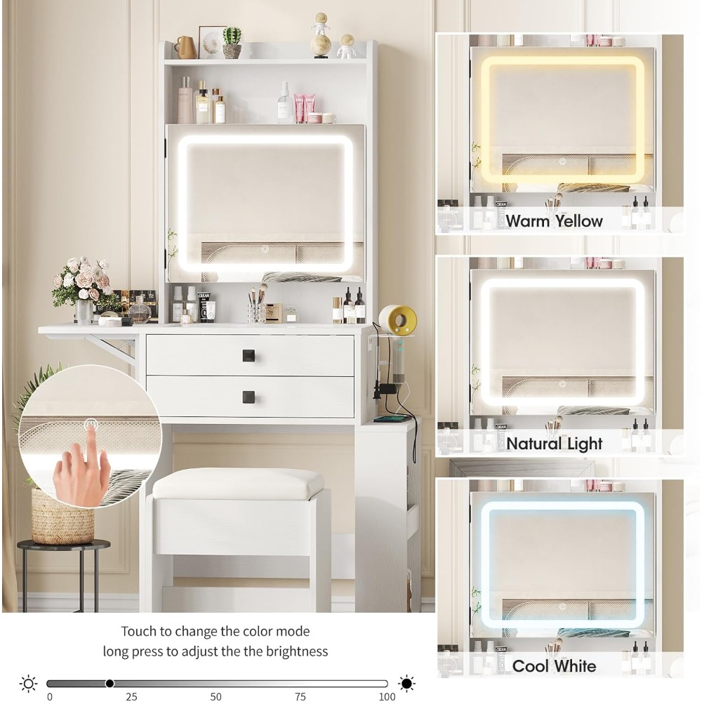3 Ayarlanabilir Işıklı Aynalı  - Desk Setup Small incelemesi ve fiyatı